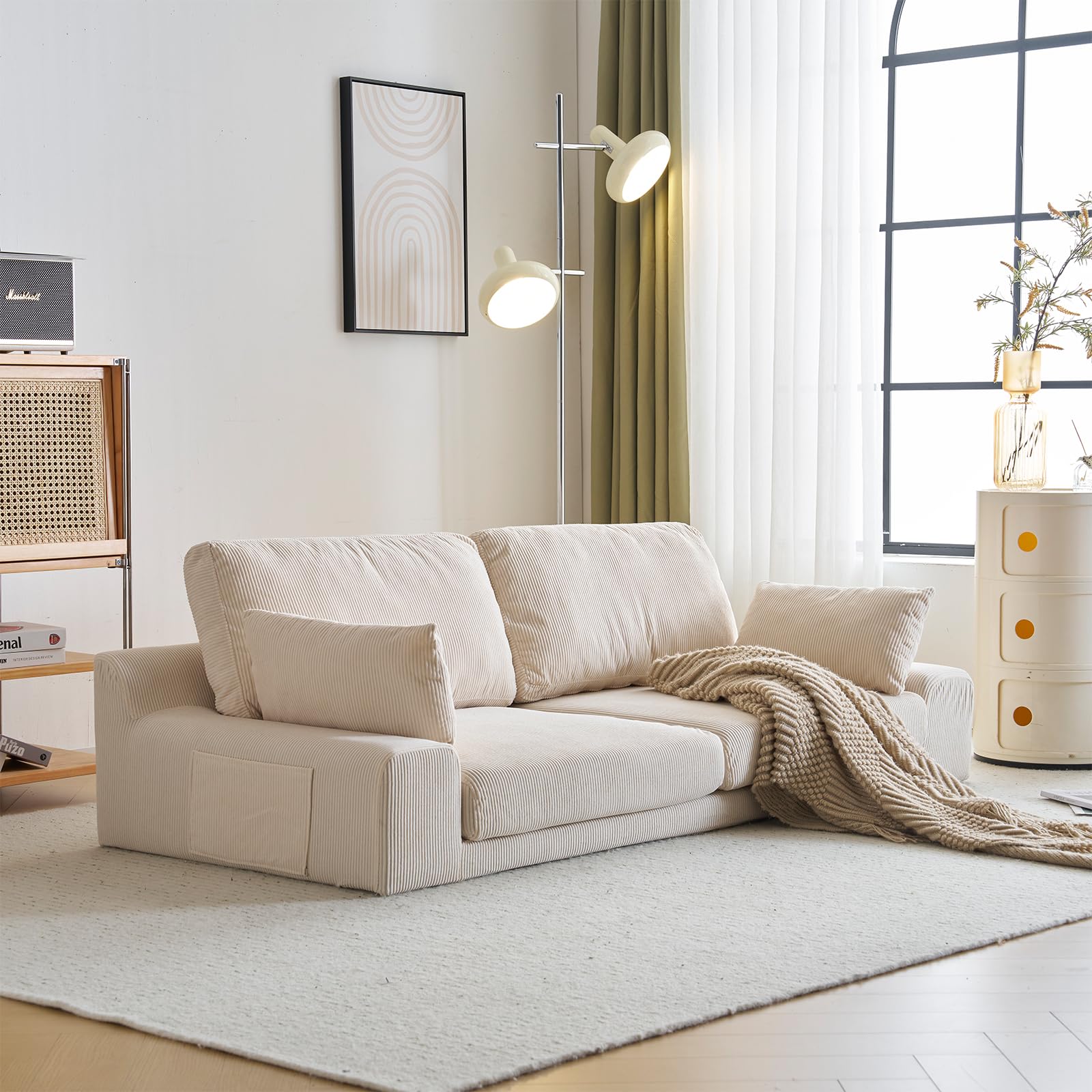 新品　ソファ　ソファー　ソファベッド　ローソファ　多機能　ベージュ 新品ソファソファーソファベッドローソファベージュ多機能